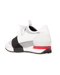 Balenciaga Race Runner Leather Suede Mesh And Neoprene Sneakers