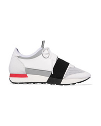 Balenciaga Race Runner Leather Suede Mesh And Neoprene Sneakers