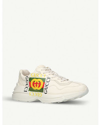 Gucci Rhyton Gg Leather Running Trainers