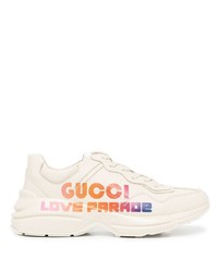 Gucci Rhyton Logo Print Leather Sneakers