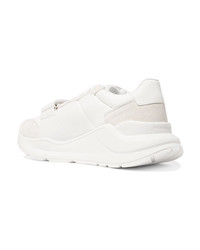 Burberry Rubber Trimmed Suede Neoprene And Leather Sneakers