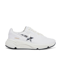 Golden Goose Running Sole Distressed Canvas Sneakers