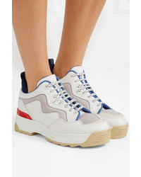 Fendi T Rex Mesh And Rubber Trimmed Leather Sneakers