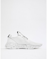Bershka Trainer In White With Speckled Sole