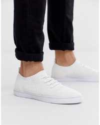 ASOS DESIGN Trainers In White Knitted Mesh