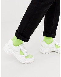 ASOS DESIGN Trainers In White With S And Chunky Sole