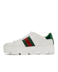 Gucci White Ace Platform Sneakers