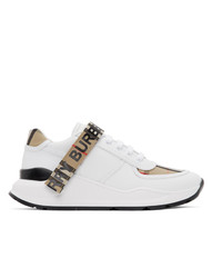 Burberry White And Beige Ronnie M Sneakers