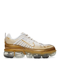 Nike White And Gold Air Vapormax 360 Sneakers