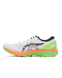 Asics White And Green Gel Kayano 27 Lite Show Sneakers