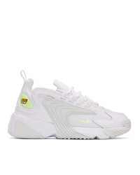 Nike White And Green Zoom 2k Sneakers
