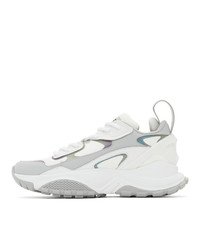 AAPE BY A BATHING APE White And Grey Iridescent Diion Sneakers