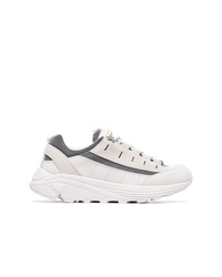 Ganni White And Grey Iris Leather Sneakers