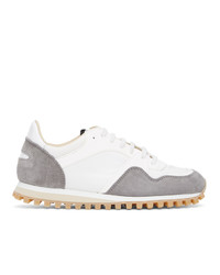 Spalwart White And Grey Marathon Trail Low Sneakers