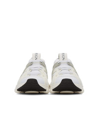 Z Zegna White And Grey Techmerino Sneakers