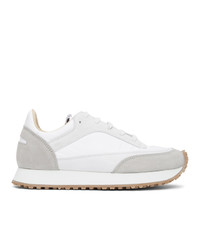 Spalwart White And Grey Tempo Low Sneakers