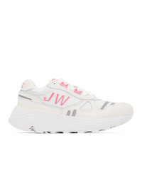 Junya Watanabe White And Pink Hi Tec Edition Synthetic Leather Sneakers