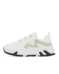 MSGM White And Purple Chunky Sneakers