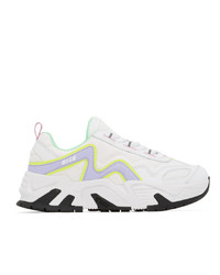 MSGM White And Purple Chunky Sneakers