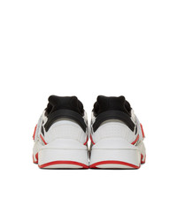 Kenzo White And Red Sonic Velcro Sneakers
