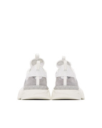 Valentino White And Silver Garavani Camo Rockrunner Sneakers