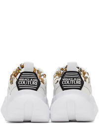VERSACE JEANS COUTURE White Baroque Logo Gravity Sneakers