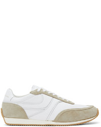Dries Van Noten White Beige Leather Sneakers