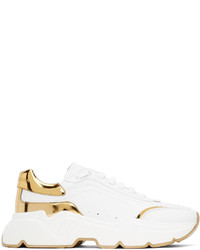 Dolce & Gabbana White Gold Daymaster Low Sneakers