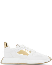 Giuseppe Zanotti White Gold Ferox Sneakers