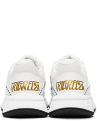 Versace White Gold Trigreca Sneakers