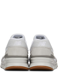 New Balance White Grey 997h Sneakers