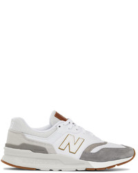 New Balance White Grey 997h Sneakers