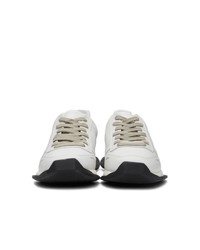 Rick Owens White Leather Runner Sneakers