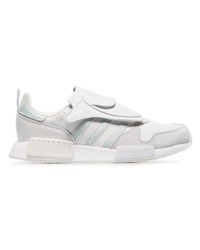 adidas White Micropacer X R1 Leather Sneakers