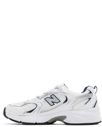 New Balance White Navy 530 Sneakers