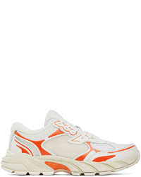 Heron Preston White Orange Block Stepper Low Top Sneakers