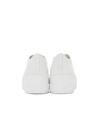 Miu Miu White Platform Crystal Sneakers