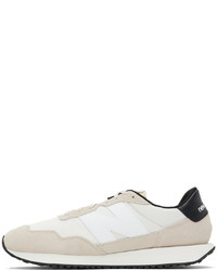 New Balance White Taupe 237v1 Sneakers