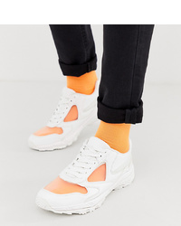 ASOS DESIGN Wide Fit Trainers In White With S And Chunky Sole