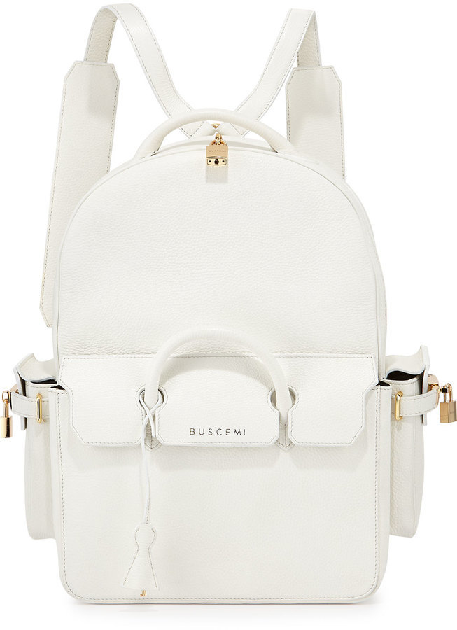 White shop backpack leather