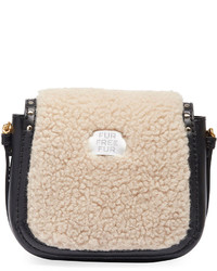 Stella McCartney Alter Shearling Fur Free Fur Shoulder Bag Off White