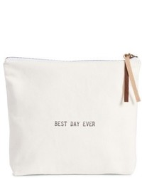 Levtex Best Day Ever Zip Top Accessory Bag Ivory