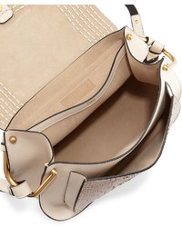 Chloé Chloe Hudson Double Carry Python Panel Shoulder Bag Open Off White