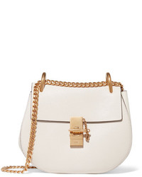 Chloé Drew Small Textured Leather Shoulder Bag Ivory