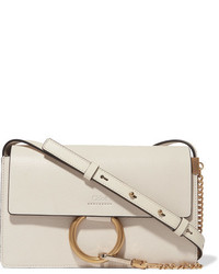 Chloé Faye Small Textured Leather Shoulder Bag Ivory