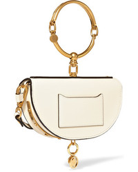 Chloé Nile Bracelet Mini Textured Leather Shoulder Bag Cream