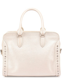 Alexander McQueen Small Padlock Studded Satchel Bag Pearl