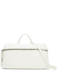 Kara Textured Leather Shoulder Bag White