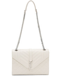Saint Laurent White Medium Monogram Classic Bag
