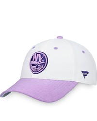 FANATICS Branded Whitepurple New York Islanders Authentic Pro Hockey Fights Cancer Snapback Hat At Nordstrom